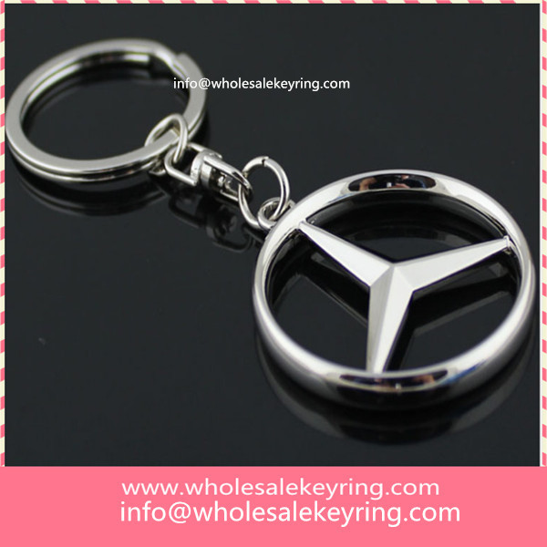 Silver Mercedes-Benz car logo keyring high quality Hollow Benz auto keychain wholesale 600-1
