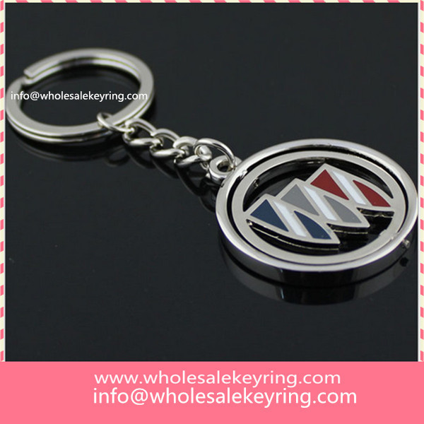 Wholesale rotatable Buick car logo keyring key ring cheap silver Buick keychain 600