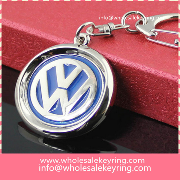 Wholesale rotatable Volkswagen car logo keyring key ring cheap silver Volkswagen keychain 600